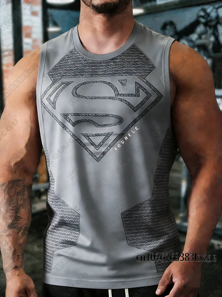 The Superman Special Edition Men's Fitness Athletic Tank Top Quick Dry Gym Workout Fitness Top Bodybuilding Muscle Male Vest