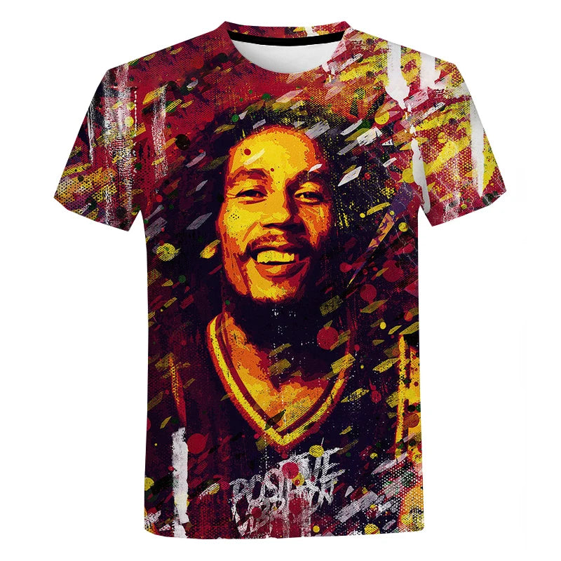 Bob Marley Reggae Style Oversized T-shirt Men Women Hip Hop Fashion Casual Short Sleeve Unisex Harajuku Streetwear Cool T Shirt