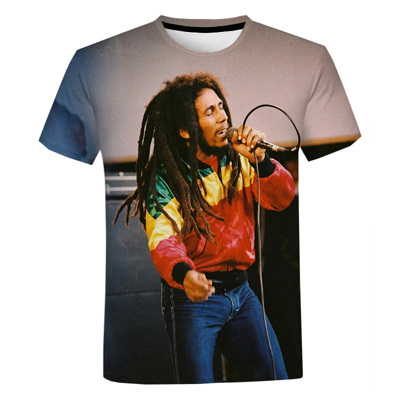 Bob Marley Reggae Style Oversized T-shirt Men Women Hip Hop Fashion Casual Short Sleeve Unisex Harajuku Streetwear Cool T Shirt