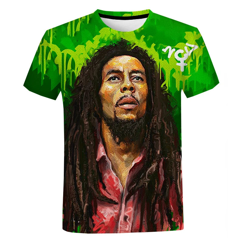Bob Marley Reggae Style Oversized T-shirt Men Women Hip Hop Fashion Casual Short Sleeve Unisex Harajuku Streetwear Cool T Shirt
