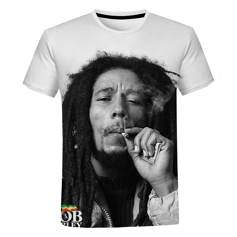 Bob Marley Reggae Style Oversized T-shirt Men Women Hip Hop Fashion Casual Short Sleeve Unisex Harajuku Streetwear Cool T Shirt