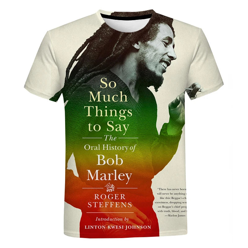 Bob Marley Reggae Style Oversized T-shirt Men Women Hip Hop Fashion Casual Short Sleeve Unisex Harajuku Streetwear Cool T Shirt