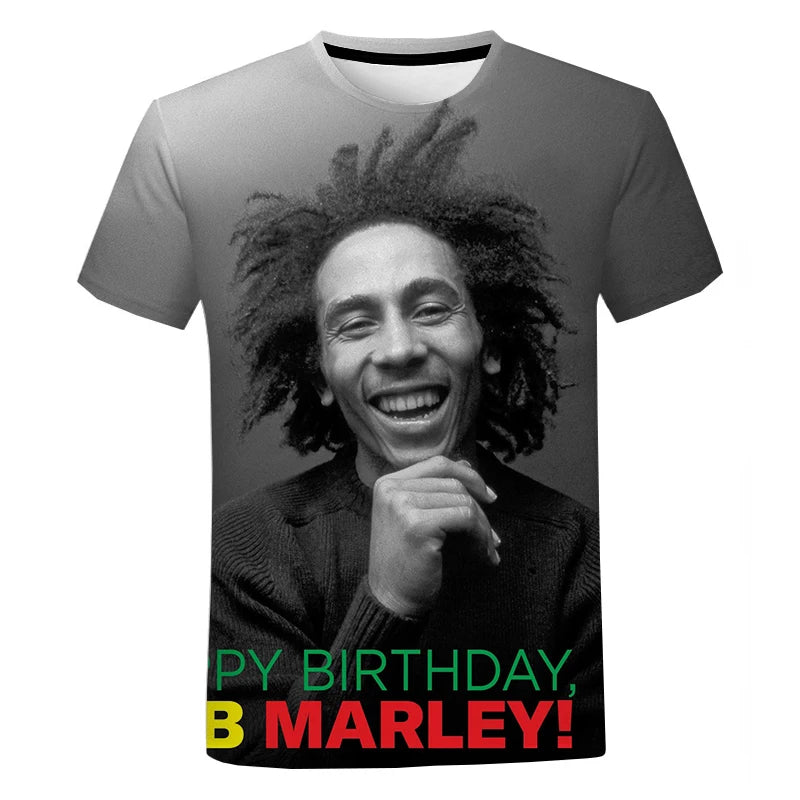 Bob Marley Reggae Style Oversized T-shirt Men Women Hip Hop Fashion Casual Short Sleeve Unisex Harajuku Streetwear Cool T Shirt