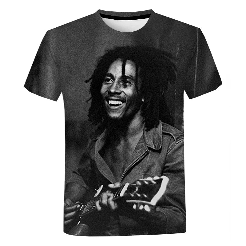 Bob Marley Reggae Style Oversized T-shirt Men Women Hip Hop Fashion Casual Short Sleeve Unisex Harajuku Streetwear Cool T Shirt