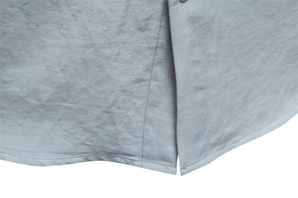 AIOPESON Men's Long Sleeve Cotton Shirt Button down Linen Blend Soft Casual Solid Color Spring Autumn Daily Wear