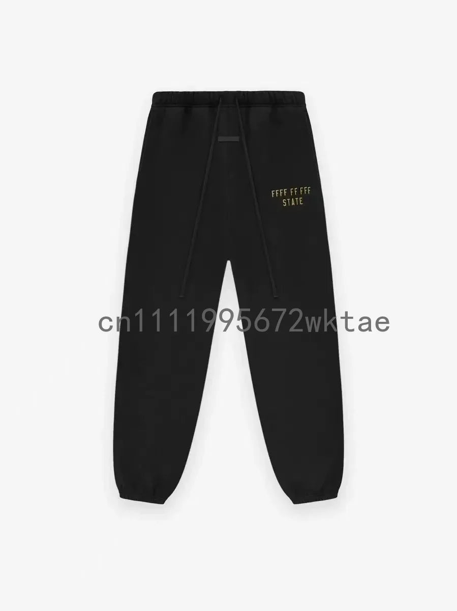 BACK TO SCHOOL Men's Hoodies Luxury Design Double Row Printed Letter Oversized Hoodies High Street Couple Velvet Pants Set