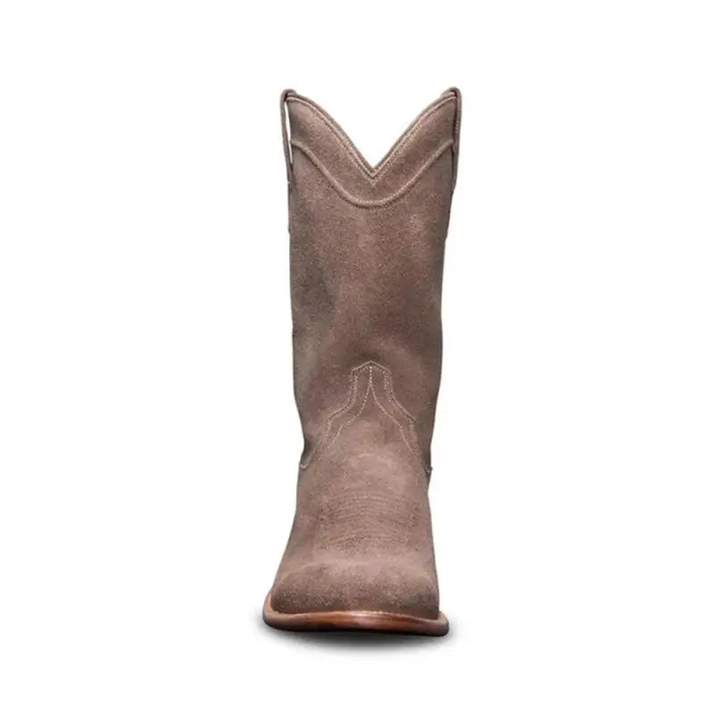 Men's Suede Western Cowboy Boots Square Toe with Cuban Heel for Fall/winter Rodeos & Timeless Country Fashion Statements