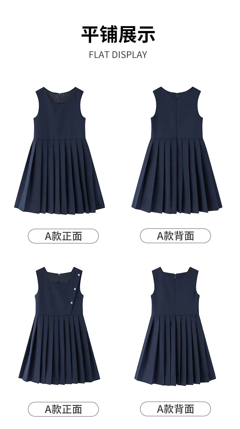 School Uniform Preppy Girls Clothes for Teenagers Baby Elegant Dress  Spring Autumn Children Costumes 8 10 12 13 Years