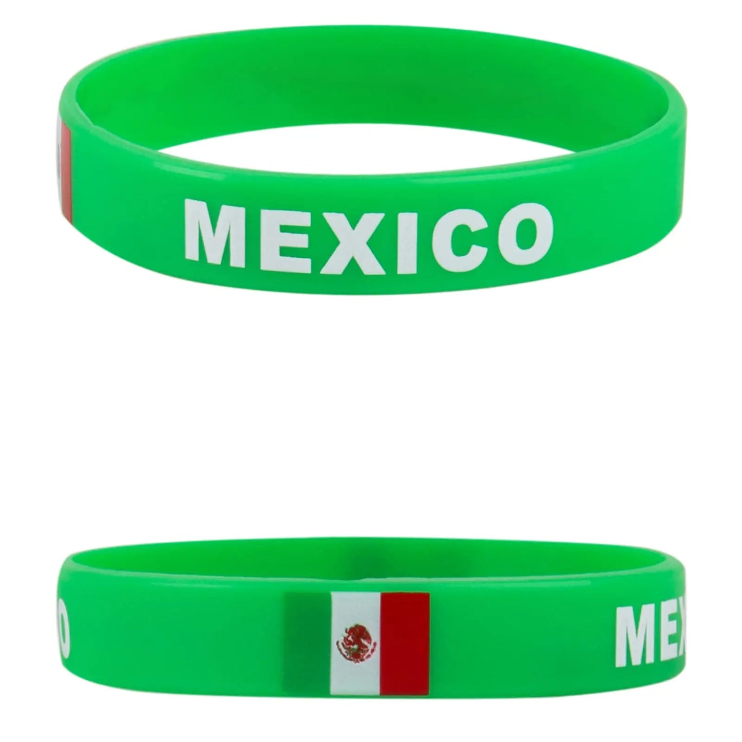 2pcs Mexico Flag Silicone Bracelet Sport Wristbands Mexican Wrist Strap Handband Men Women Rubber Band for Fashion Accessories