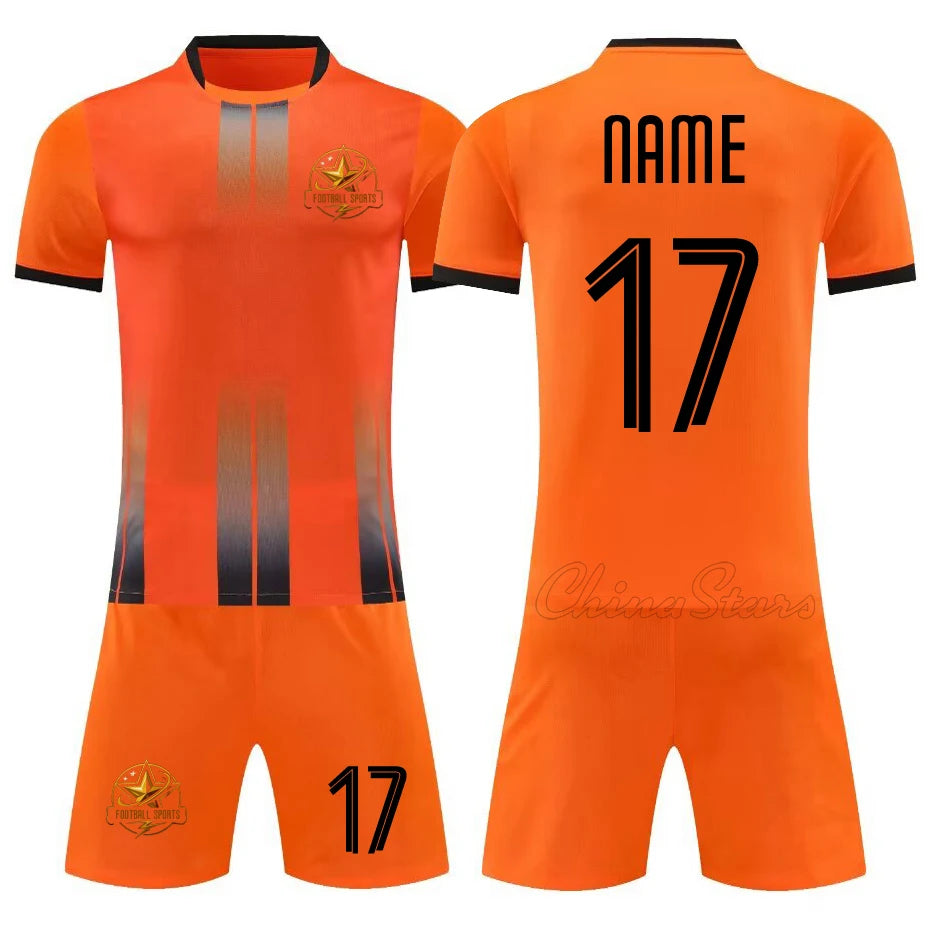 Men Children Soccer Uniform Sets Adult DIY Customize High Quality Boys Soccer Kit Shirt Club Sportswear Training Football Jersey