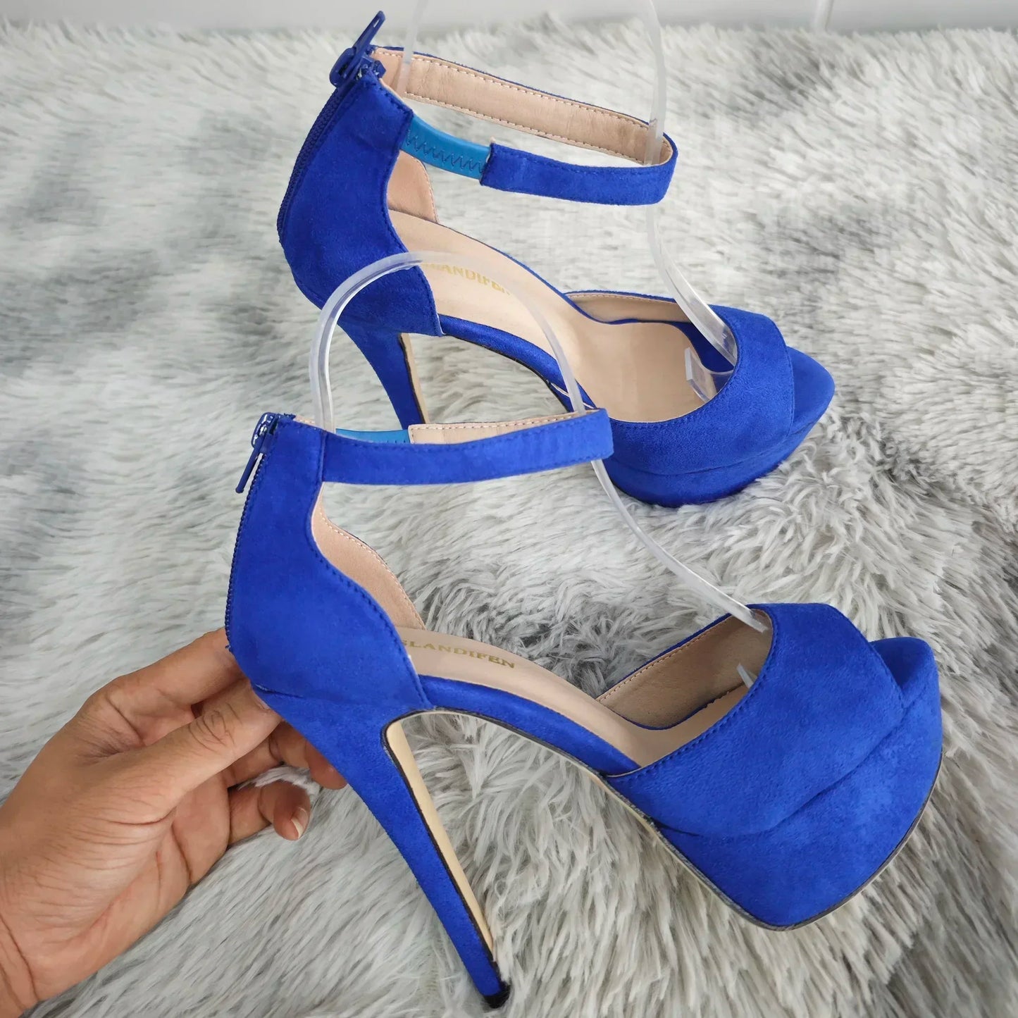 Summer Sexy Pumps Women Platform Sandals Zipper Strap Stripper Pole Dance High Heels Peep Toe Stilettos Lady Party Wedding Shoes