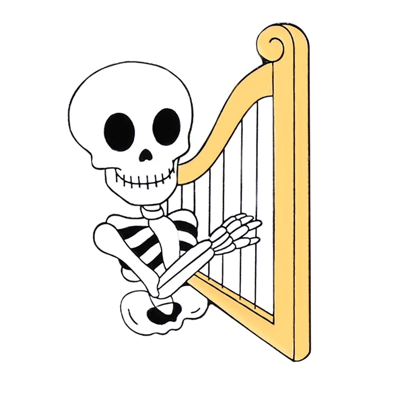 Mexican Concert Enamel Pins Custom Accordion Violin Harp Brooches Lapel Badges Gothic Performers Jewelry Gift for Friends