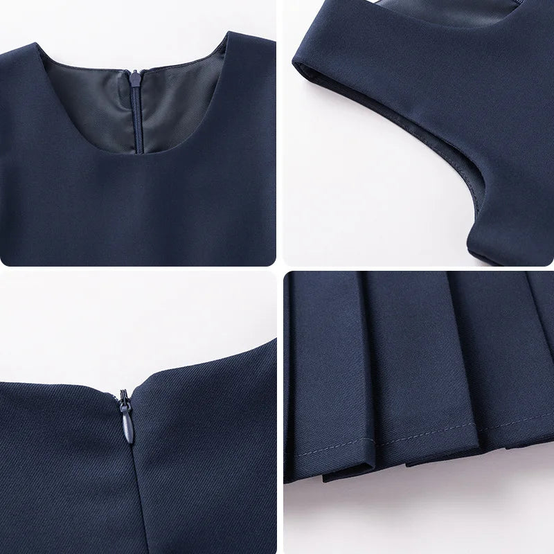 School Uniform Preppy Girls Clothes for Teenagers Baby Elegant Dress  Spring Autumn Children Costumes 8 10 12 13 Years