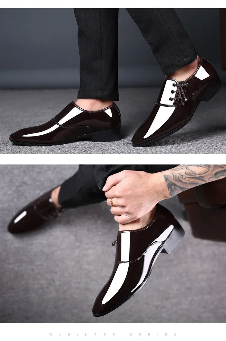 Shoes Men Leather Shoes Business Dress Shoes All-Match Casual Shock-Absorbing Footwear Wear-Resistant Plus Size Chaussure Homme
