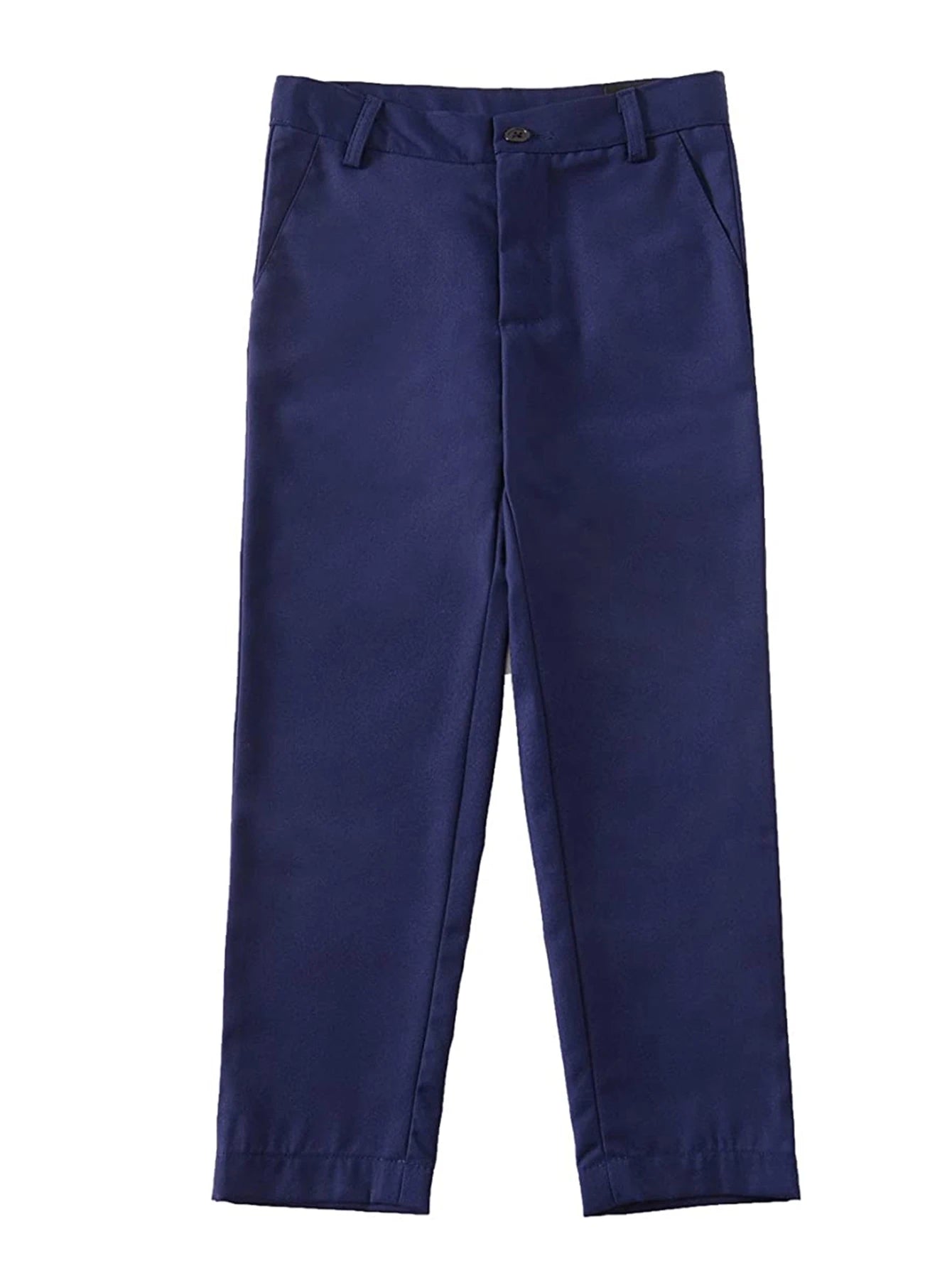Tween Boy Back To School Season Black Single Breasted Long Pants, Boy Youth School Uniforms