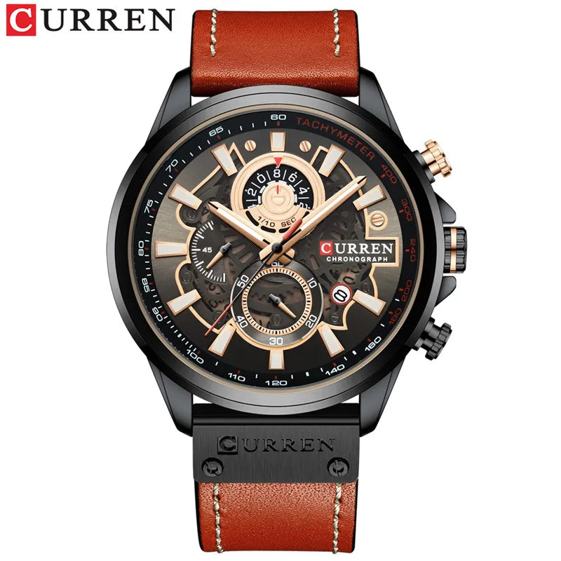 CURREN Man WristWatch Waterproof Chronograph Men Watch Military Top Brand Luxury Gold New Stainless Steel Sport Male Clock 8361