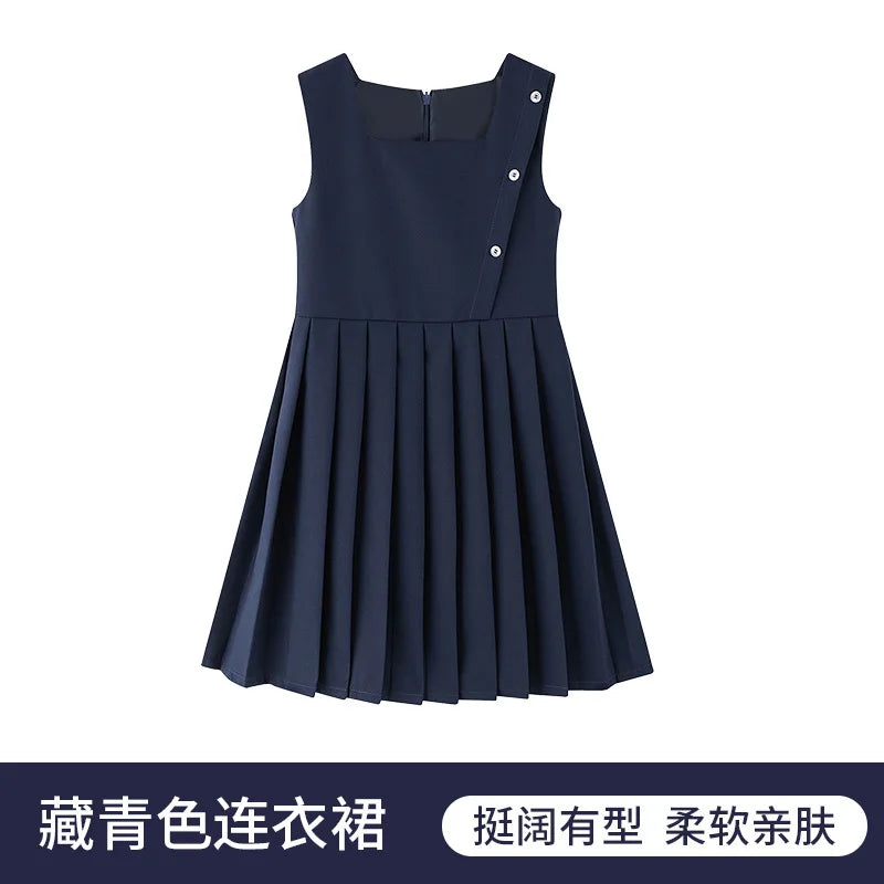 School Uniform Preppy Girls Clothes for Teenagers Baby Elegant Dress  Spring Autumn Children Costumes 8 10 12 13 Years