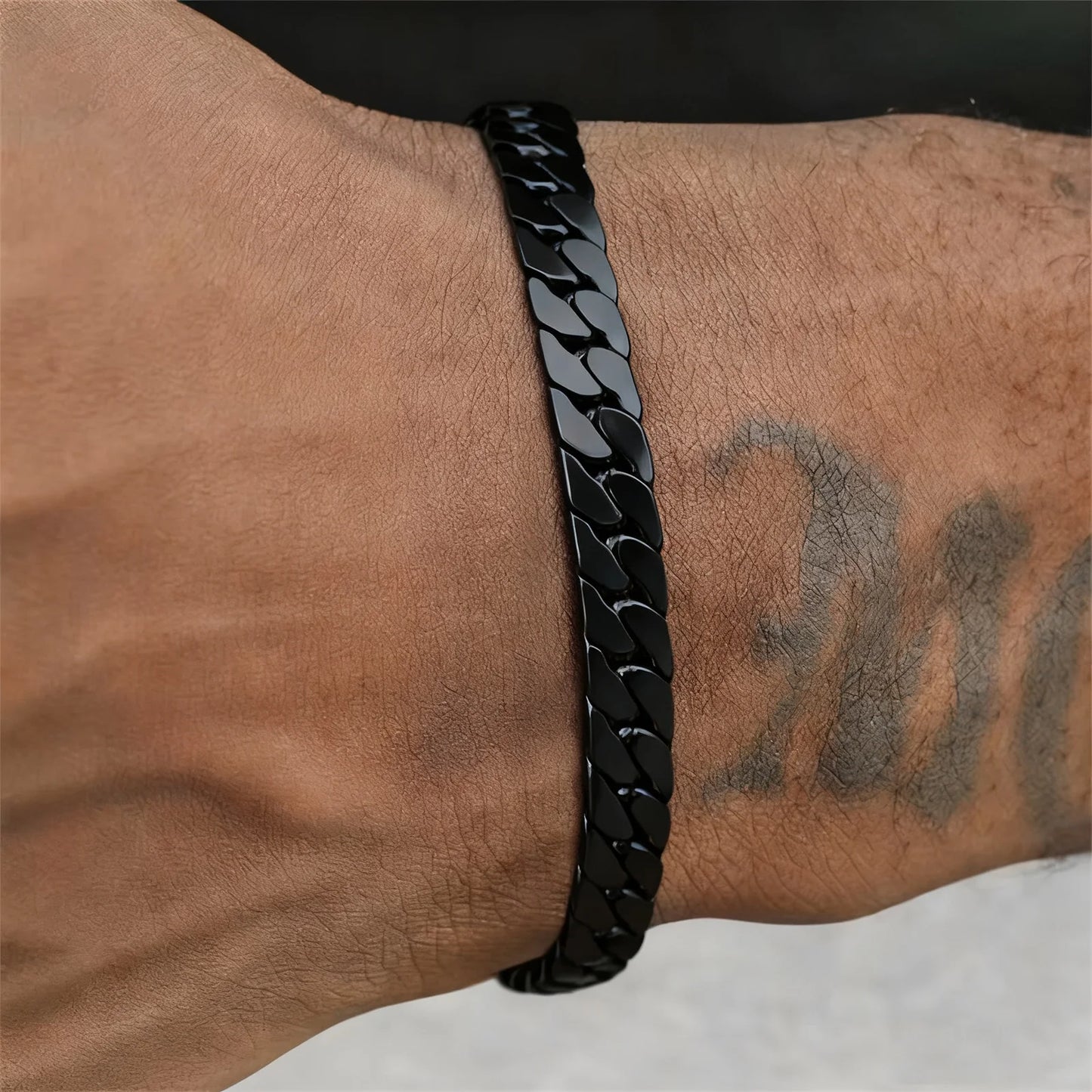 Flat Cuban Chain Bracelets for Men Boys,Adjustable Stainless Steel Links Wristband,Classic Male Accessories Jewelry Gifts