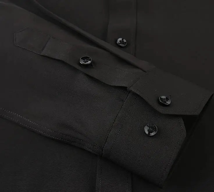 Men Shirt Long Sleeves Dress Shirts For Men Slim Fit Camisa Social Business Blouse White Blue Office Shirt Men Clothing 7XL 8XL