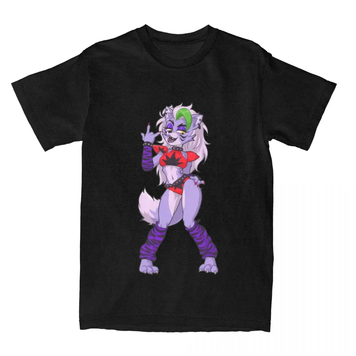 FNAF Roxanne Wolf T-Shirt for Men Women Funny Cotton Tee Shirt Crew Neck Short Sleeve T Shirts Plus Size Tops