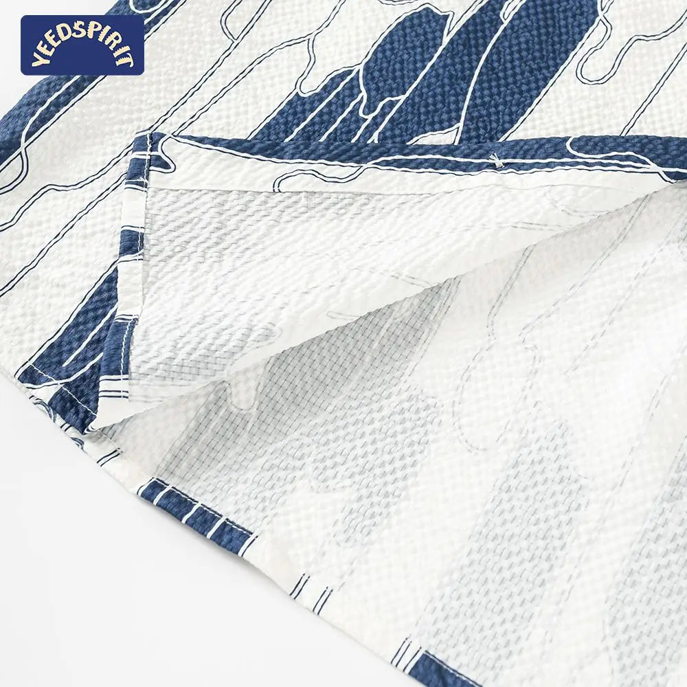 Yidun Jacquard Pocket Shirt Men's Short Sleeve Trendy Style Thin Loose Summer Casual Fashion Slim