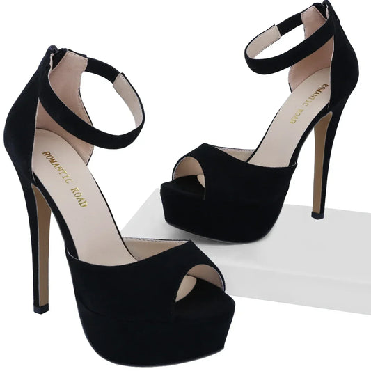 Summer Sexy Pumps Women Platform Sandals Zipper Strap Stripper Pole Dance High Heels Peep Toe Stilettos Lady Party Wedding Shoes