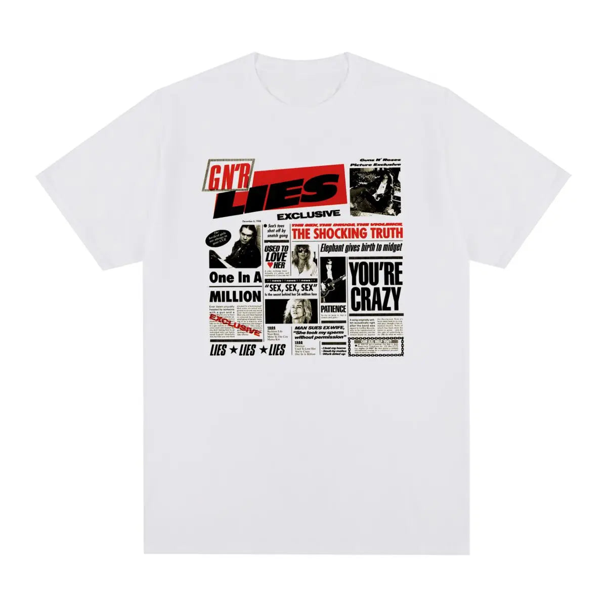 Guns N Rose Rock N Roll Vintage T-shirt Clothing Music Band Cotton Men T shirt New Tee Tshirt Womens Tops