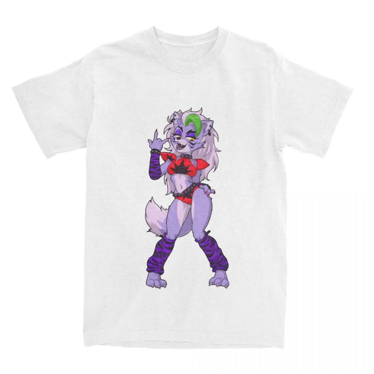 FNAF Roxanne Wolf T-Shirt for Men Women Funny Cotton Tee Shirt Crew Neck Short Sleeve T Shirts Plus Size Tops