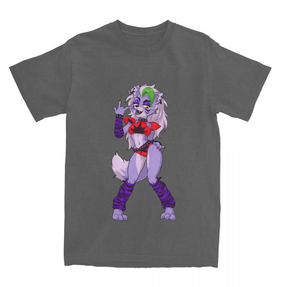 FNAF Roxanne Wolf T-Shirt for Men Women Funny Cotton Tee Shirt Crew Neck Short Sleeve T Shirts Plus Size Tops