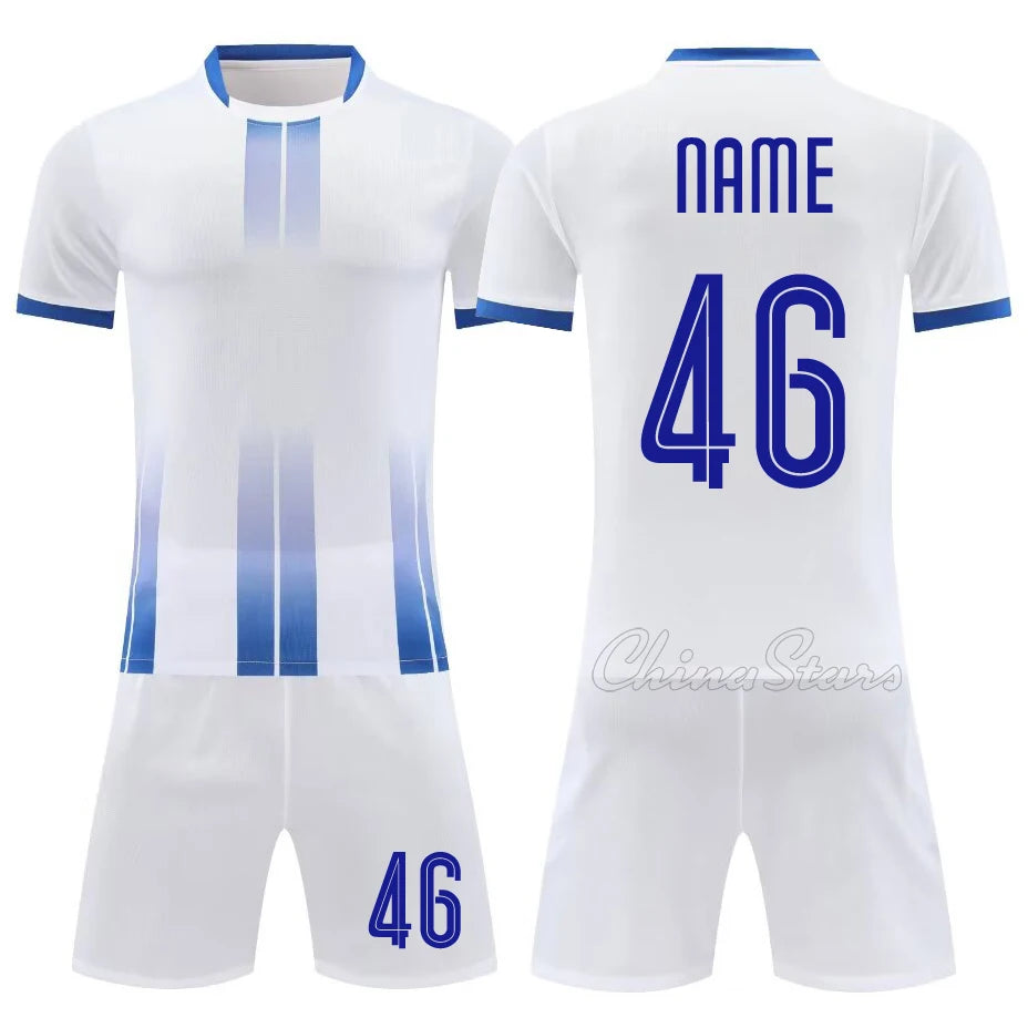Men Children Soccer Uniform Sets Adult DIY Customize High Quality Boys Soccer Kit Shirt Club Sportswear Training Football Jersey