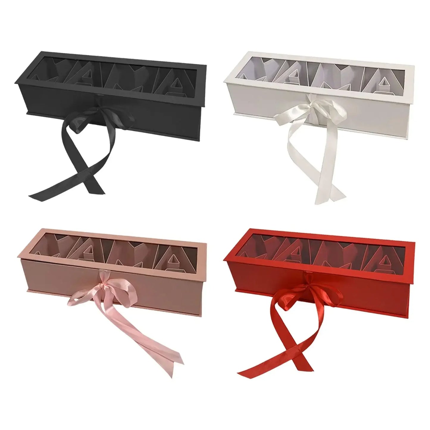 Mother's Day gift box letters MAMA can be used to pack flowers in the gift box, DIY ribbon love cardboard