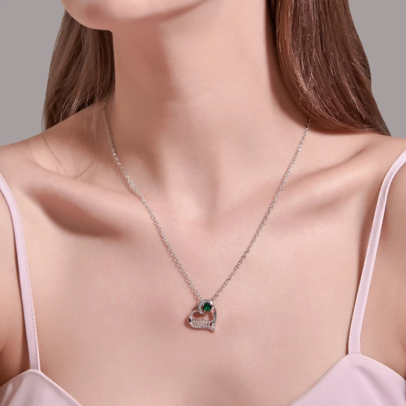 Mother's Day Necklace for Mom Luxury Trendy Pendant Necklace Sparkling Rhinestone Aesthetic Neck Accessories Love Jewelry