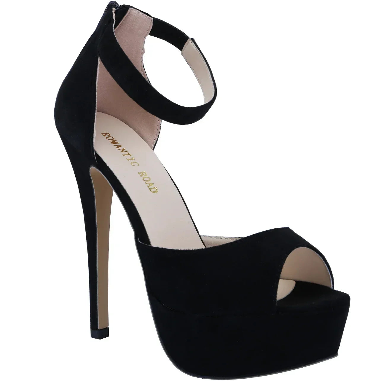 Summer Sexy Pumps Women Platform Sandals Zipper Strap Stripper Pole Dance High Heels Peep Toe Stilettos Lady Party Wedding Shoes