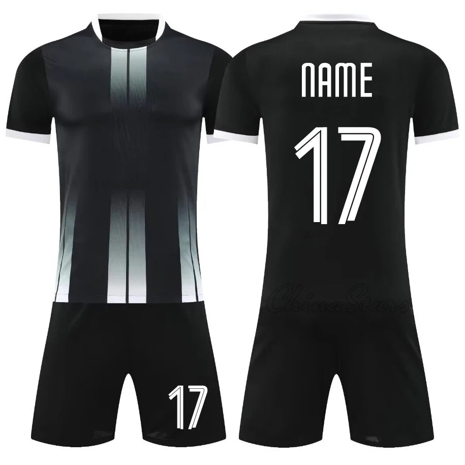 Men Children Soccer Uniform Sets Adult DIY Customize High Quality Boys Soccer Kit Shirt Club Sportswear Training Football Jersey
