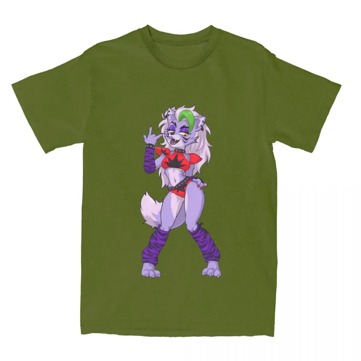 FNAF Roxanne Wolf T-Shirt for Men Women Funny Cotton Tee Shirt Crew Neck Short Sleeve T Shirts Plus Size Tops