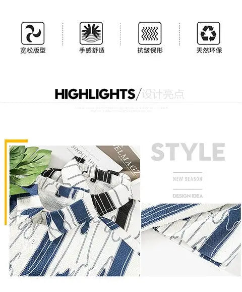 Yidun Jacquard Pocket Shirt Men's Short Sleeve Trendy Style Thin Loose Summer Casual Fashion Slim