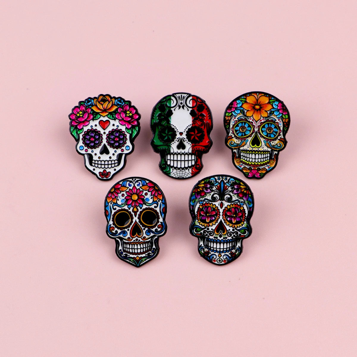 Mexican Skull Enamel Pins Punk Brooches Badge Lapel Pin For Backpack Clothes Accessories Fashion Jewelry Birthday Gifts