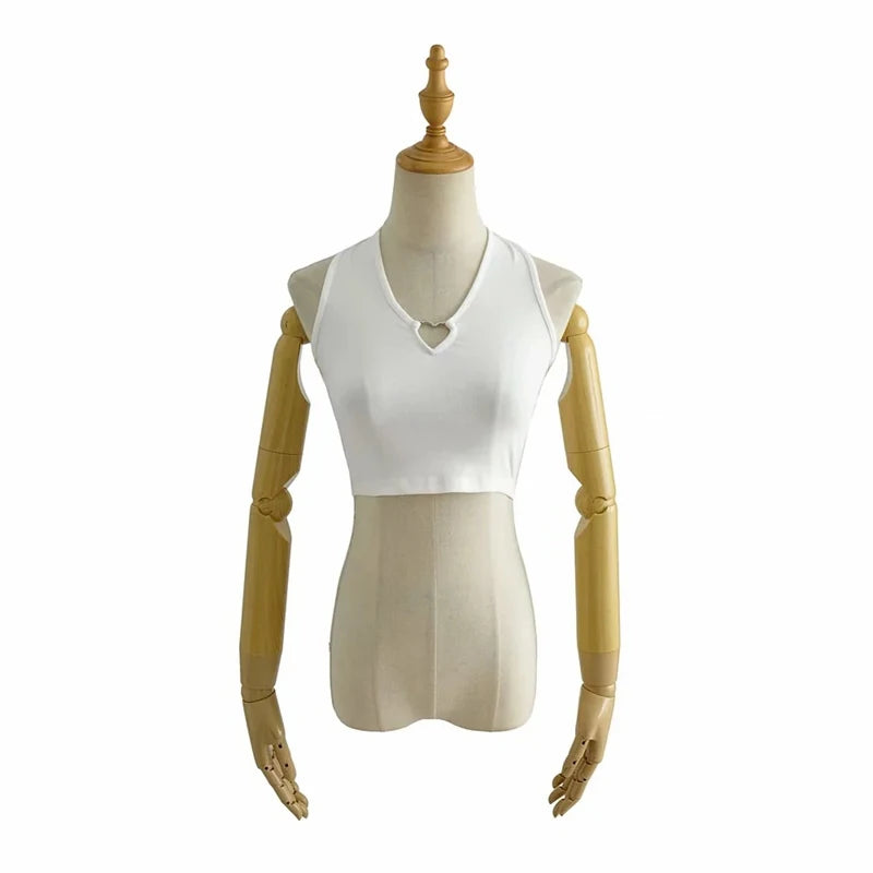Women Sexy Cropped Crop Tanks Tops Chic Students Halter Club Holiday Party Slim Fit Shirts Summer Fashion High Street Camisole