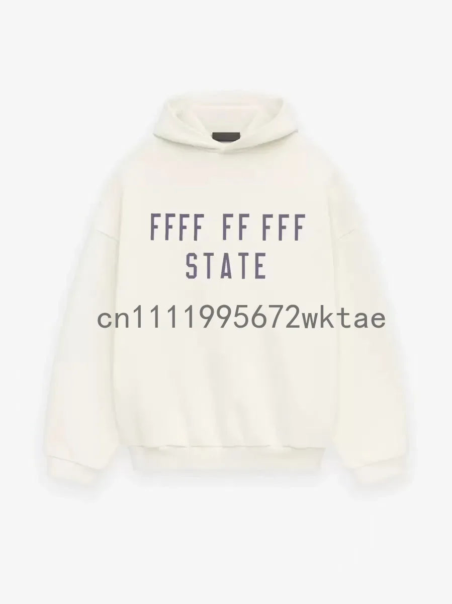 BACK TO SCHOOL Men's Hoodies Luxury Design Double Row Printed Letter Oversized Hoodies High Street Couple Velvet Pants Set
