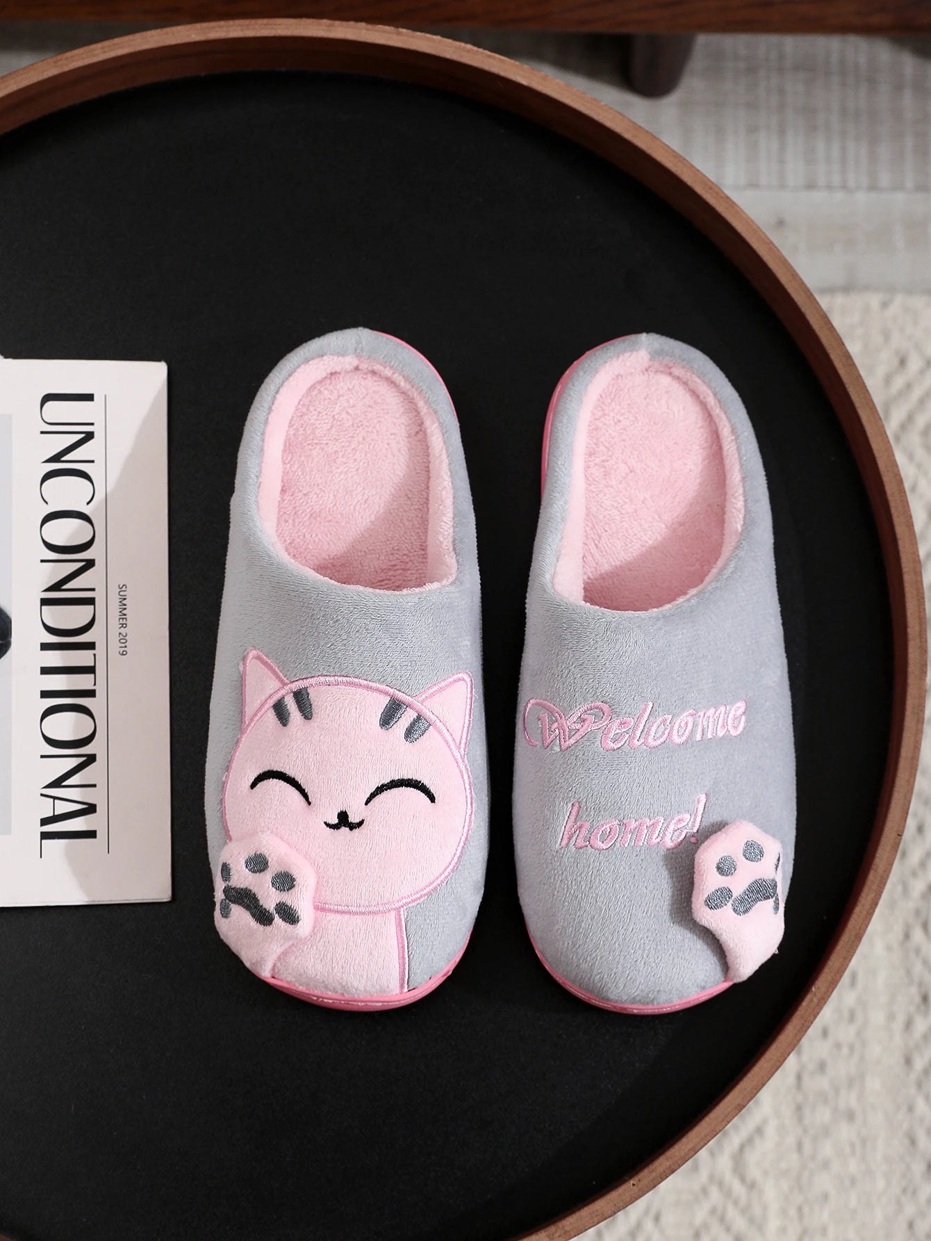 2024 Autumn Winter New Women Home Slippers Open-Toe Cross Band Linen Soled Indoor Slides Linen Soled Non-Slip Bathroom Slippers