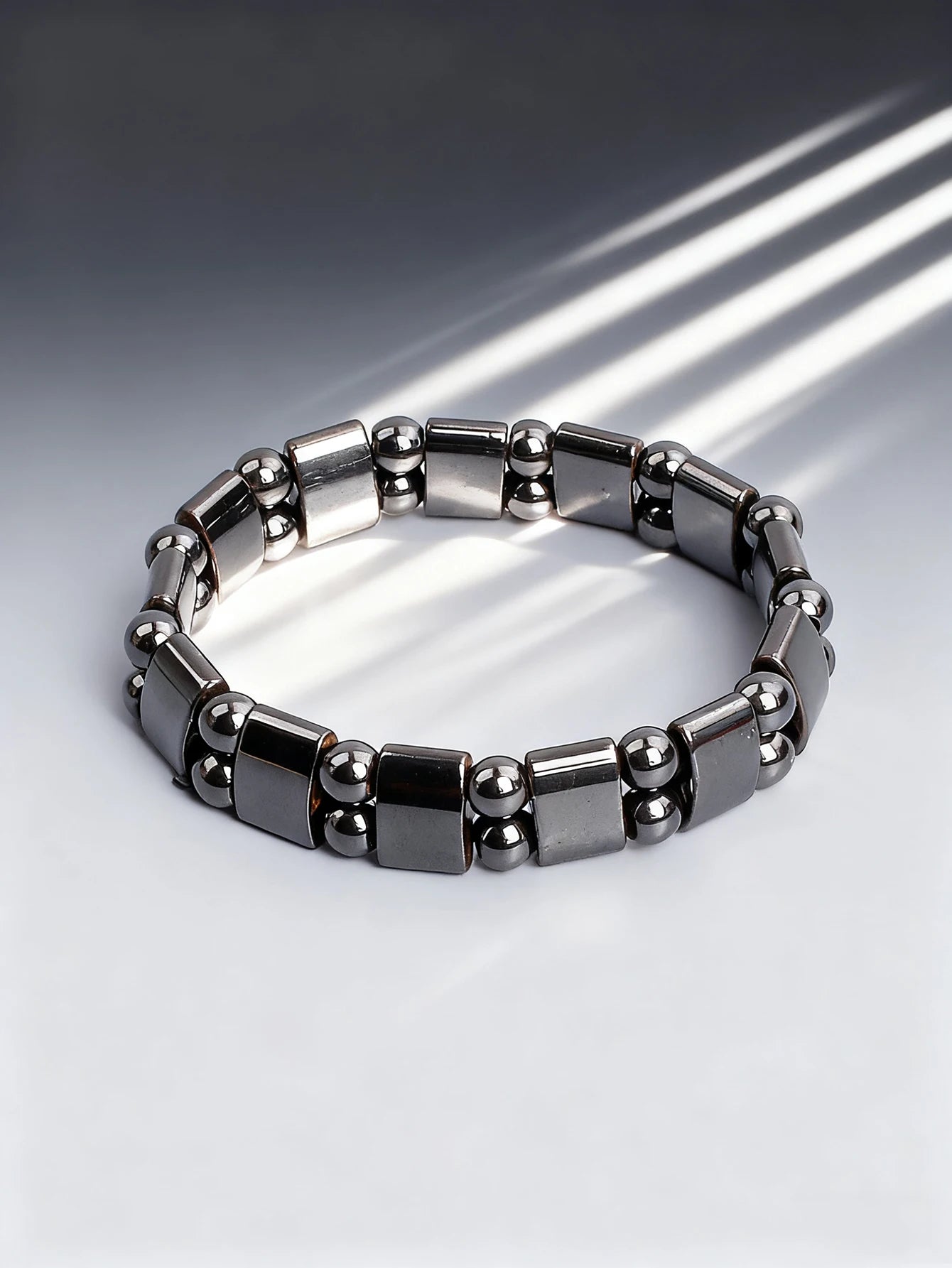 Hematite Bracelet Twisted Beads Natural Stone Minimalist String For Vigour Protection Grounding & Strength Healthy Jewelry Gift
