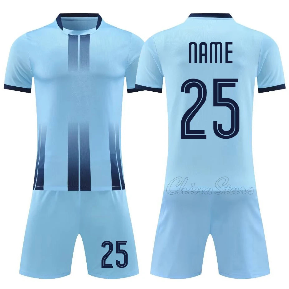 Men Children Soccer Uniform Sets Adult DIY Customize High Quality Boys Soccer Kit Shirt Club Sportswear Training Football Jersey