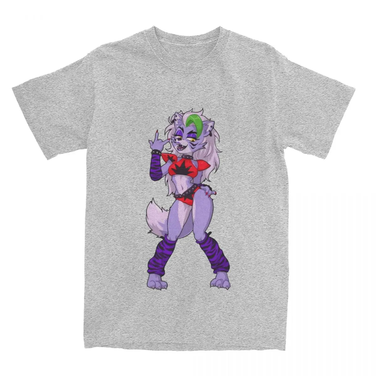 FNAF Roxanne Wolf T-Shirt for Men Women Funny Cotton Tee Shirt Crew Neck Short Sleeve T Shirts Plus Size Tops