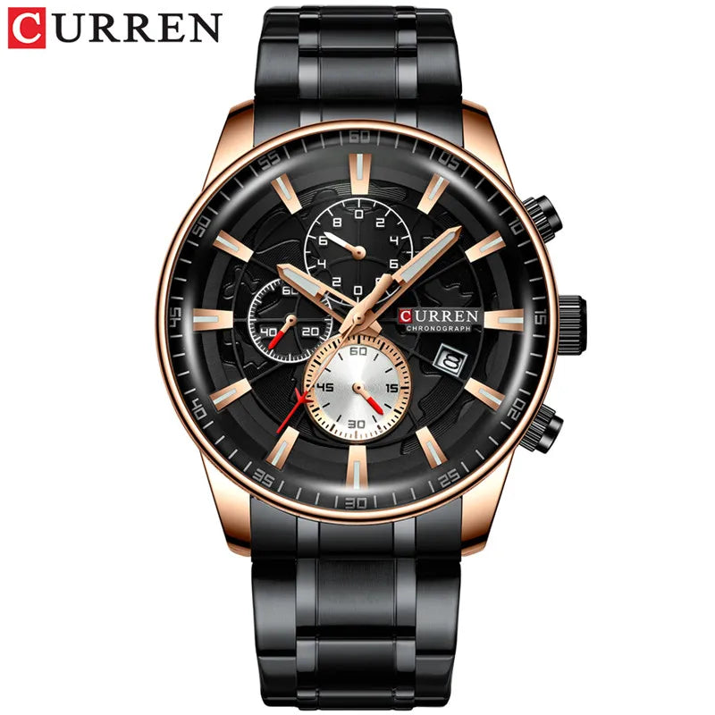 CURREN Man WristWatch Waterproof Chronograph Men Watch Military Top Brand Luxury Gold New Stainless Steel Sport Male Clock 8361