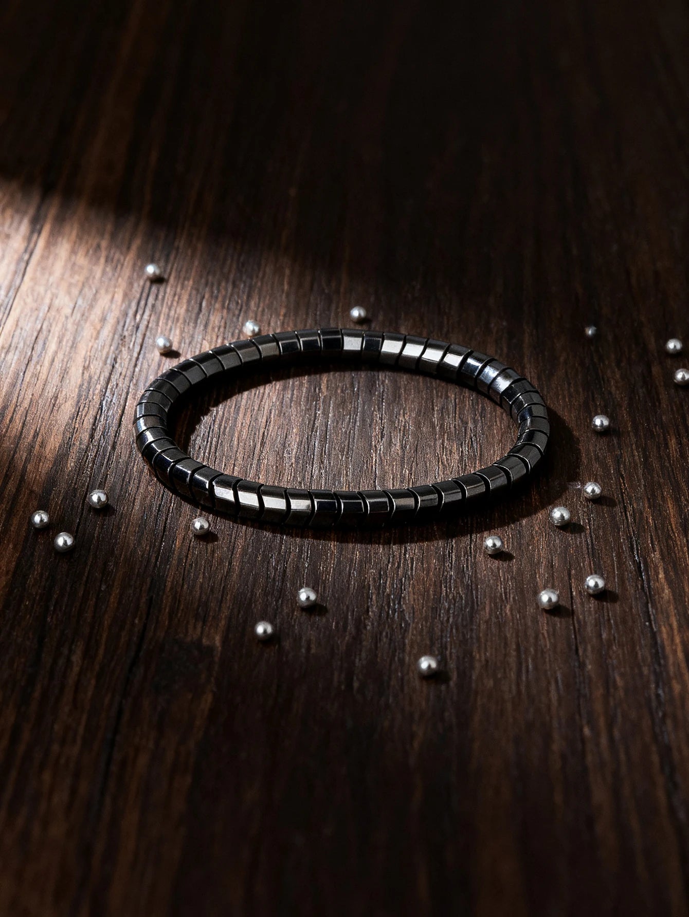 Hematite Bracelet Twisted Beads Natural Stone Minimalist String For Vigour Protection Grounding & Strength Healthy Jewelry Gift
