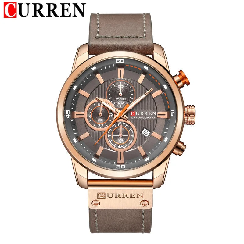 CURREN Man WristWatch Waterproof Chronograph Men Watch Military Top Brand Luxury Gold New Stainless Steel Sport Male Clock 8361