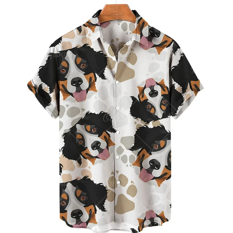 Hawaiian Animal Pattern Vintage Casual T-Shirt For Men 3D Print Leopard Tiger Short-sleeved Shirts Holiday Party Harajuku Tops