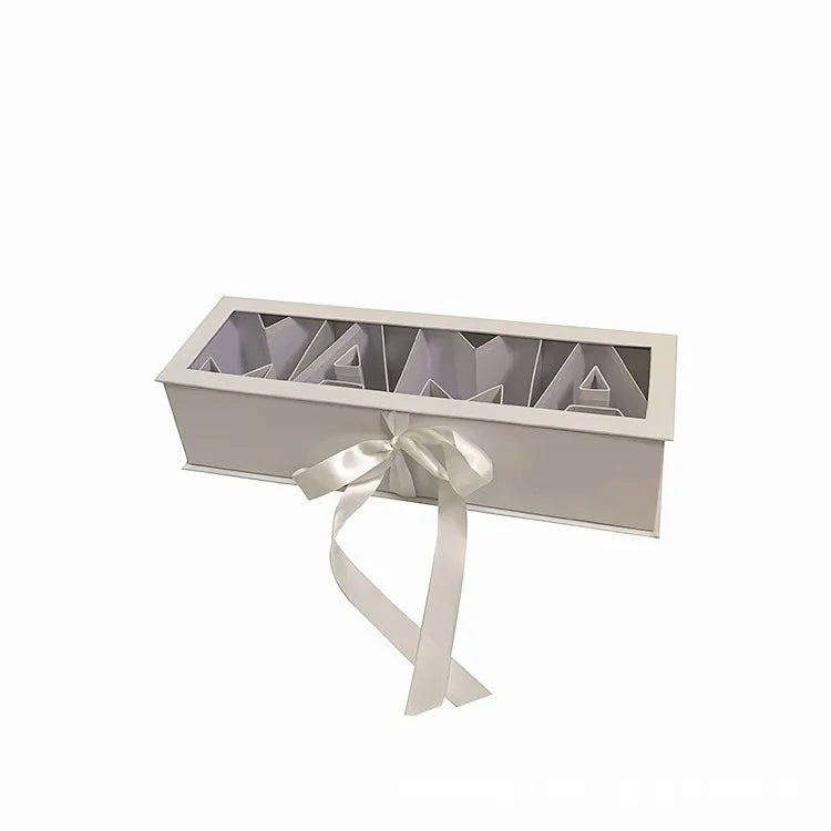 Mother's Day gift box letters MAMA can be used to pack flowers in the gift box, DIY ribbon love cardboard