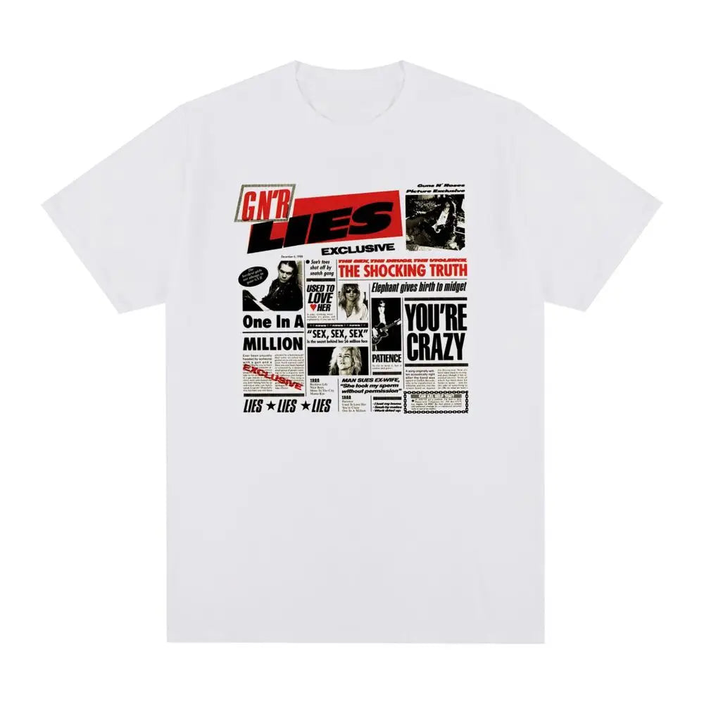 Guns N Rose Rock N Roll Vintage T-shirt Clothing Music Band Cotton Men T shirt New Tee Tshirt Womens Tops