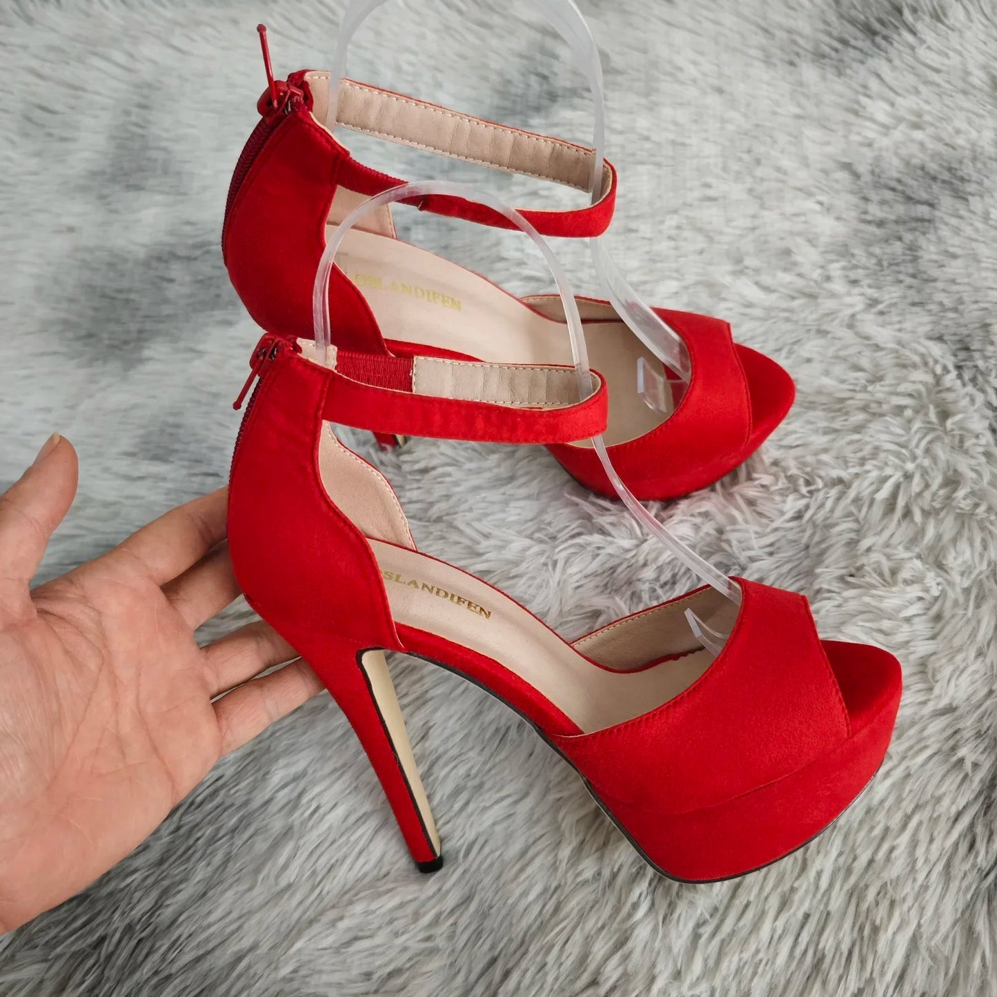 Summer Sexy Pumps Women Platform Sandals Zipper Strap Stripper Pole Dance High Heels Peep Toe Stilettos Lady Party Wedding Shoes